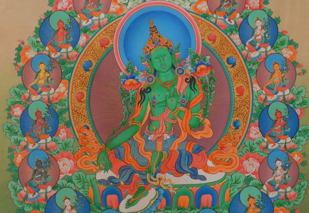 Green Tara Thanka Painting